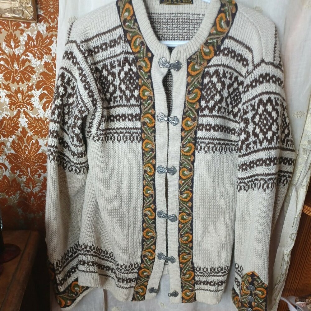 Norwegian Sweater by Nordstrickk Lady 40 Wool Embroidered Vintage 70’s